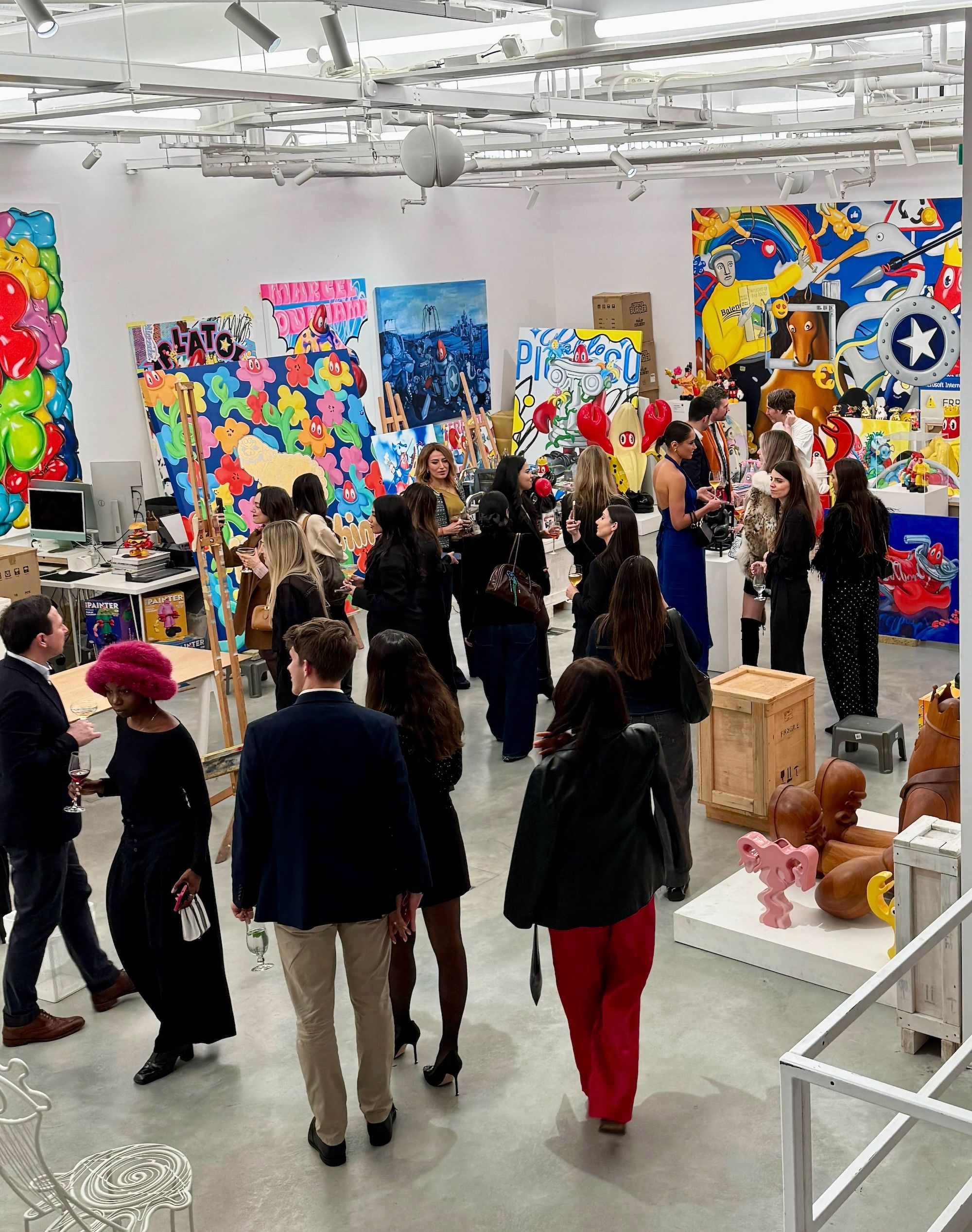 Members in an artist studio